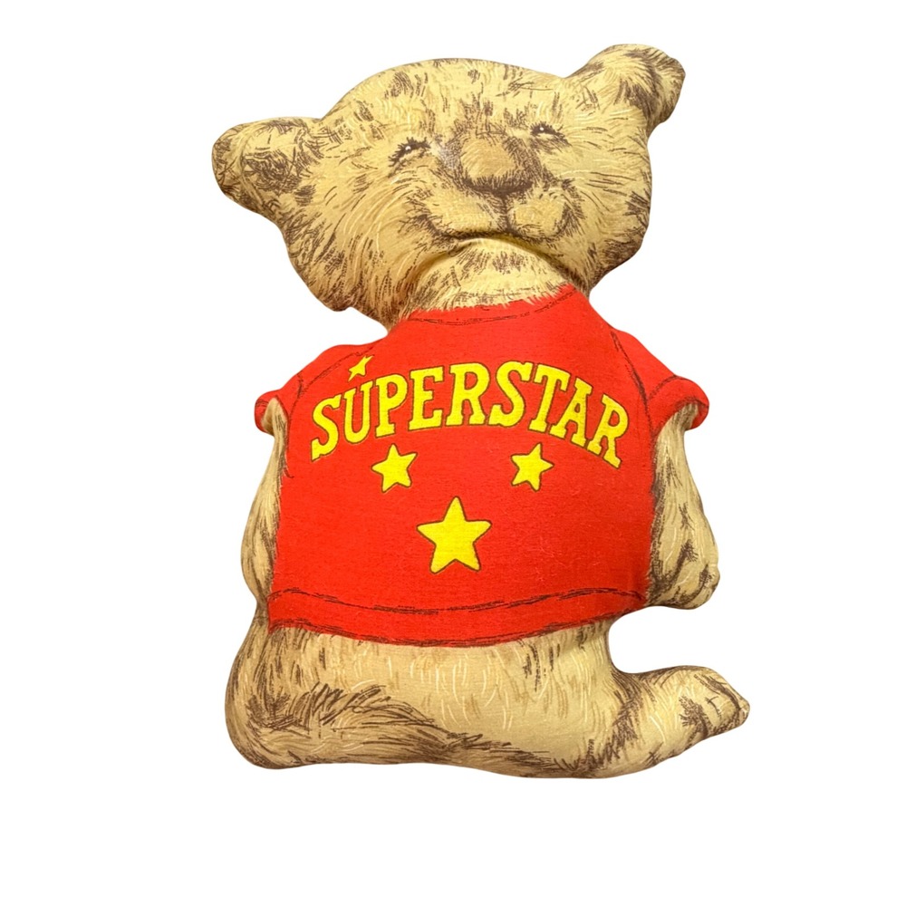 Vintage 1980s Shirt Tales Tiger Plush Pillow Doll Hallmark Superstar Red Shirt